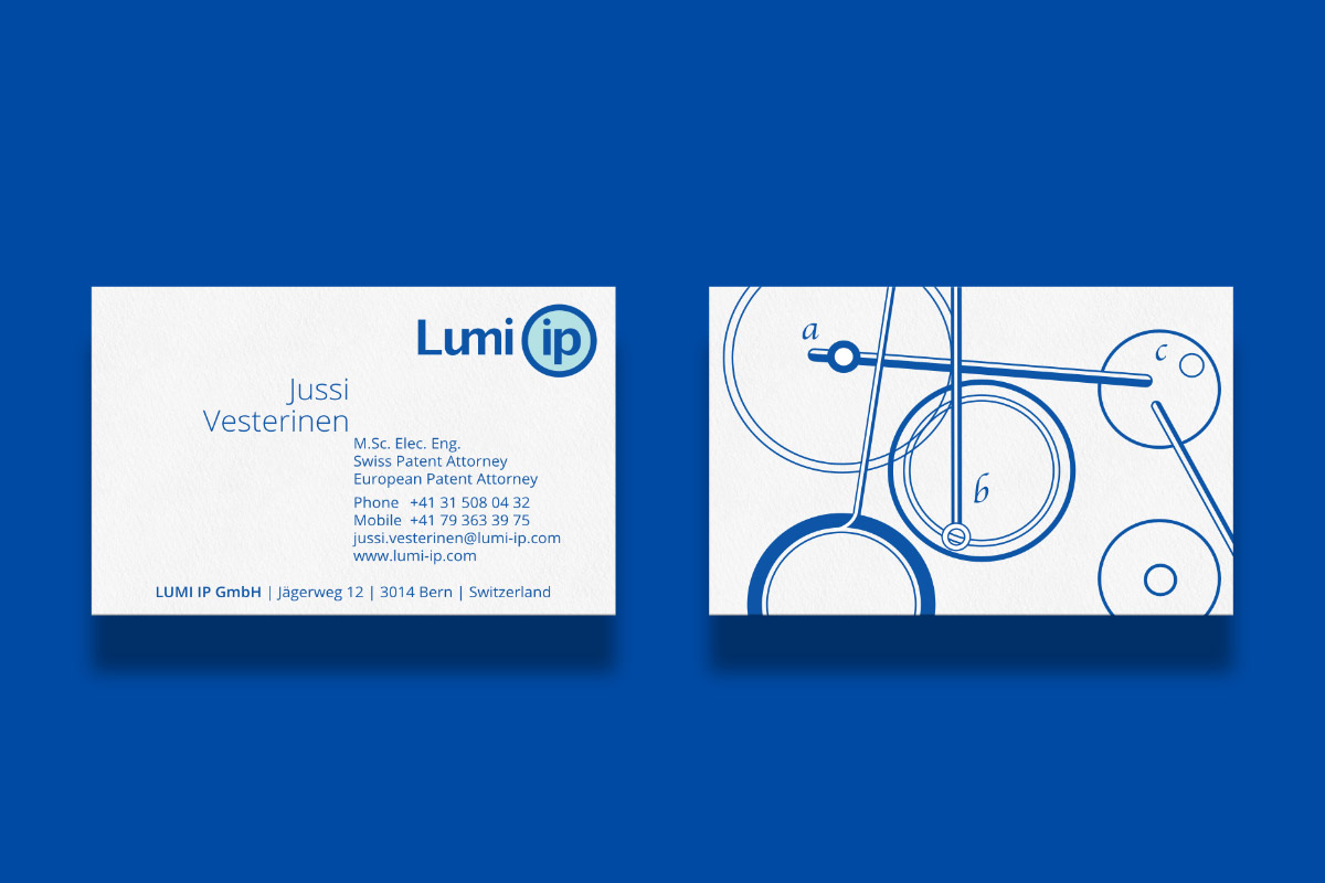 Lumi IP Business Card design with illustration